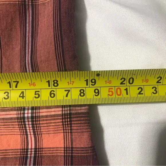 Cruel Girl Plaid Long Sleeve Button Down Shirt - Purple and  Peach Size Large - Picture 8 of 10